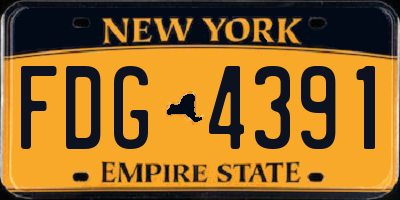 NY license plate FDG4391