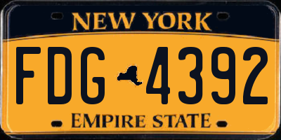 NY license plate FDG4392
