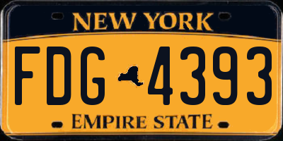 NY license plate FDG4393