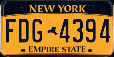 NY license plate FDG4394