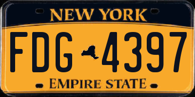 NY license plate FDG4397