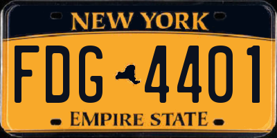 NY license plate FDG4401