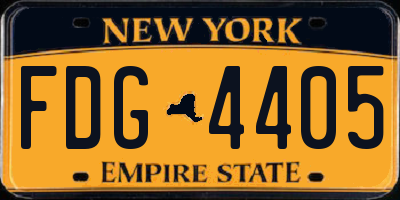 NY license plate FDG4405