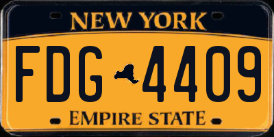 NY license plate FDG4409
