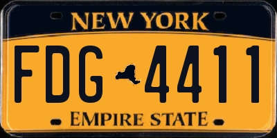 NY license plate FDG4411