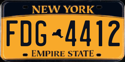 NY license plate FDG4412