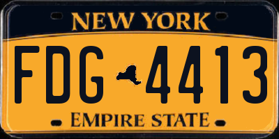 NY license plate FDG4413
