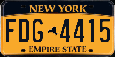 NY license plate FDG4415