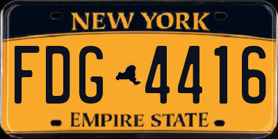 NY license plate FDG4416