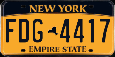 NY license plate FDG4417