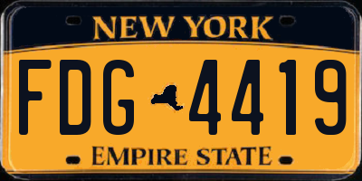 NY license plate FDG4419
