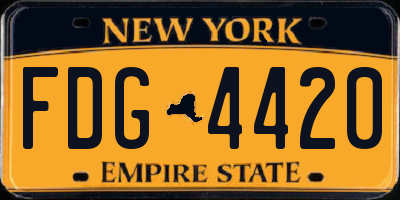 NY license plate FDG4420