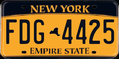 NY license plate FDG4425