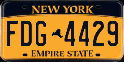 NY license plate FDG4429