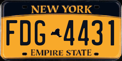 NY license plate FDG4431