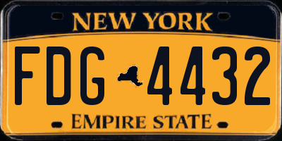 NY license plate FDG4432