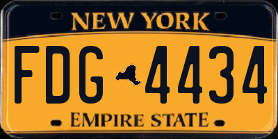 NY license plate FDG4434