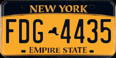 NY license plate FDG4435