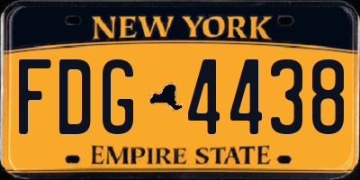 NY license plate FDG4438