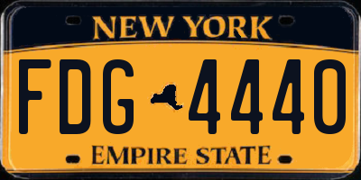 NY license plate FDG4440