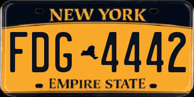 NY license plate FDG4442