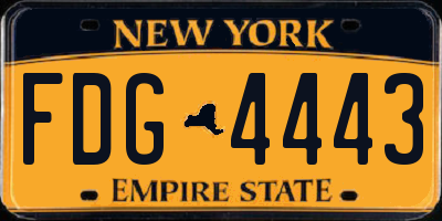 NY license plate FDG4443