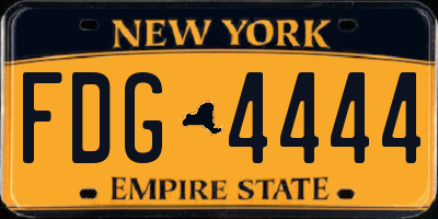 NY license plate FDG4444