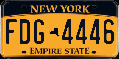 NY license plate FDG4446