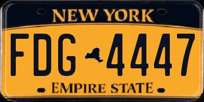 NY license plate FDG4447