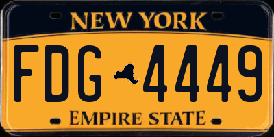 NY license plate FDG4449