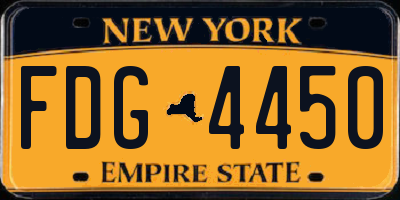 NY license plate FDG4450