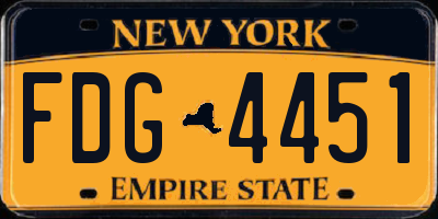 NY license plate FDG4451