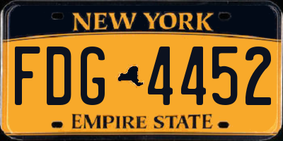 NY license plate FDG4452