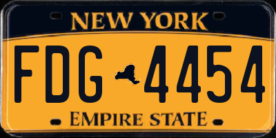 NY license plate FDG4454