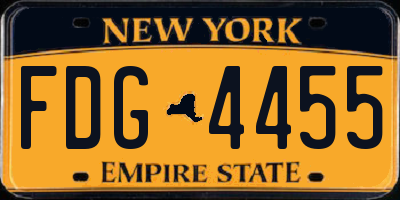 NY license plate FDG4455