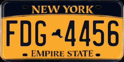 NY license plate FDG4456