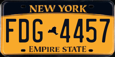NY license plate FDG4457