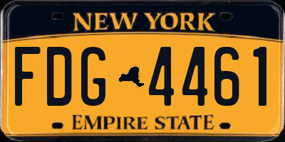 NY license plate FDG4461