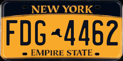 NY license plate FDG4462