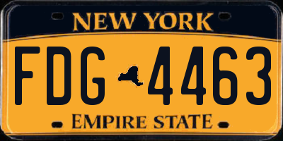 NY license plate FDG4463