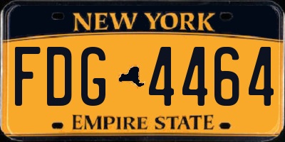 NY license plate FDG4464