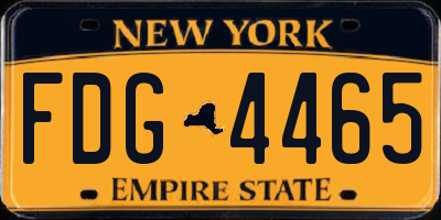 NY license plate FDG4465