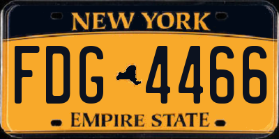 NY license plate FDG4466