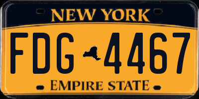 NY license plate FDG4467