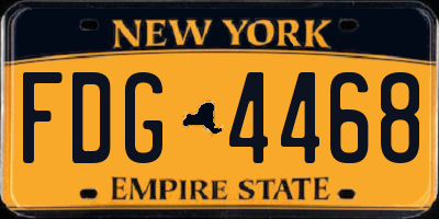 NY license plate FDG4468