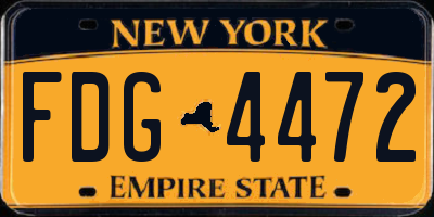 NY license plate FDG4472