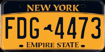 NY license plate FDG4473