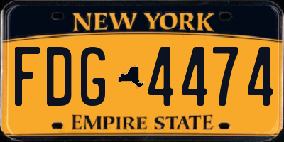 NY license plate FDG4474