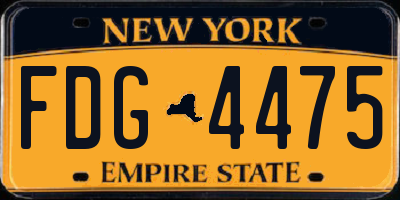 NY license plate FDG4475