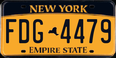 NY license plate FDG4479